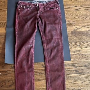vintage true religion skinny jeans (size 28) red